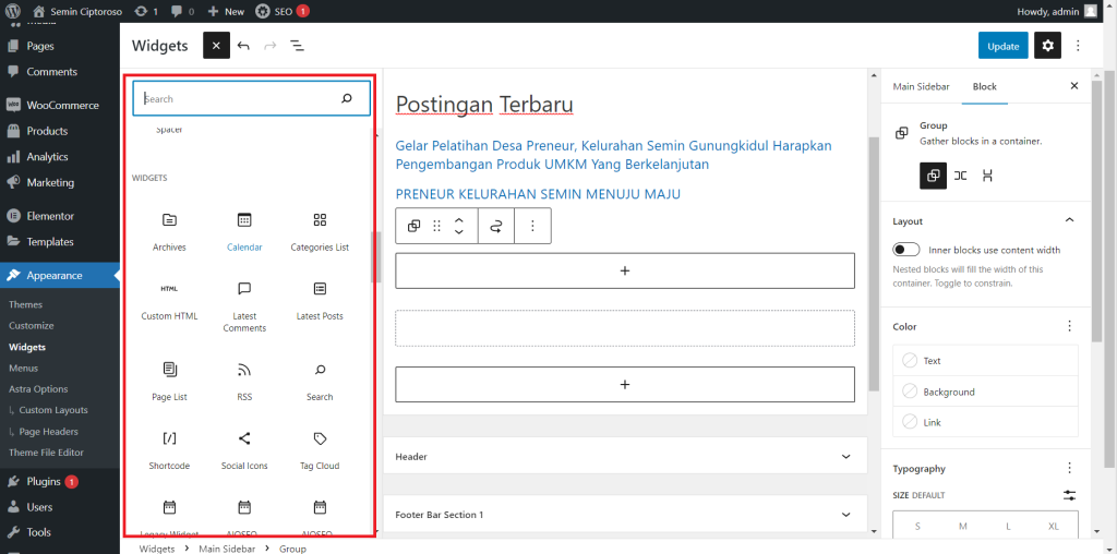 Panduan Lengkap Mengatur Widget di Blog WordPress Anda